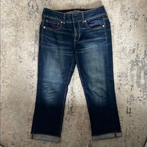 American Eagle Dark Blue Denim Capri Jeans